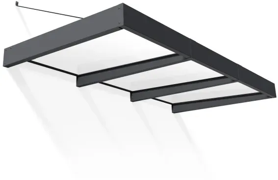 Palram-Canopia Tür Vordach SOPHIA XL 3000 (286x140cm) Alu grau Acryl white/opal