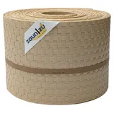 zaunzu Sichtschutzstreifen Rattan für Doppelstabmatten UV-beständig Beige 10x 2,55m