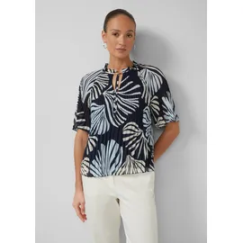 s.Oliver Festliche Chiffon-Bluse mit Plissee und Rüschen Blau 44