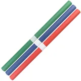 IDENA 20098 - Buchschutzpapier in Rot, Blau und Grün, 3 Rollen reißfestes Einschlagpapier zu je 2 m x 50 cm für Bücher und Hefte, farbbeständig, recyclefähig, biologisch abbaubar