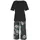 s.Oliver Damen Capri-Pyjama schwarz-dunkelgrün-gemustert Gr.32/34
