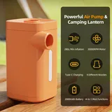 Tragbare Elektrische Luftpumpe Mit Wiederaufladbarer Usb-c-campinglampe, 4 Düsen, 280 L/min, 2000-mah-akku Für Luftmatratzen, Schwimmhilfen, Badespielzeug Und Campingausrüstung