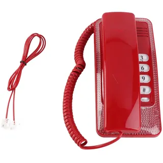Analoges Telefon, Heimtelefone Mit Kabel, Haustelefon Mit elastischem Kabel, Festnetztelefone Wandmontage, Festnetztelefon-Verlängerung, Keine Anrufer-ID Telefon zu Hause für Hotelfamilie(Rot)