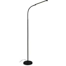 Briloner – LED Stehlampe dimmbar als Deko im Wohnzimmer und Leselampe, Schwenkbare LED Lampe, Wohnzimmerlampe, Touch, Indirekte Beleuchtung, Schwarz