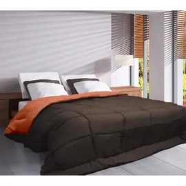 Poyet-Motte Couette Chaude Microfibre 400 Gr/m2 Calgary Chocolat - Corail 140x200cm