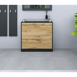 borchardt Möbel Finn 89 x 90 x 23 cm schwarz matt / schwarz