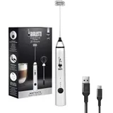 Bialetti Stab-Milchaufschäumer mit zwei Aufsätzen und USB-Anschluß, silber