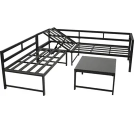 DEGAMO Funktions Lounge Set MONTANA, Aluminium dunkelgrau, Polster grau,