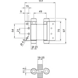 DENI Pendeltürbänder Nr.30 Stahl vernickelt 100mm