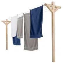 IDMarket Madera Outdoor-wäscheständer aus Holz 12m zum Aufhängen