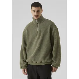 URBAN CLASSICS Oversized Teddy Halbzippullover Pale Green 4XL