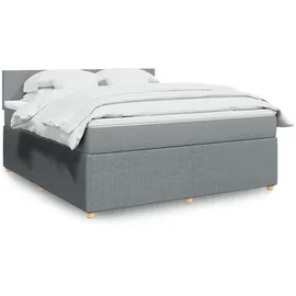 vidaXL Boxspringbett 180 x 200 cm Hellgrau