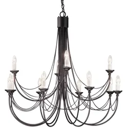 Kronleuchter Carisbrooke, 12 Lichter, Schwarz