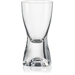 Crystalex Likörglas Samba 70 ml 6er Set, Kristallglas, Kristallglas, dicker Fuß weiß