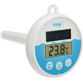 TFA Digitales Poolthermometer Weiß-Blau 30,1068,02