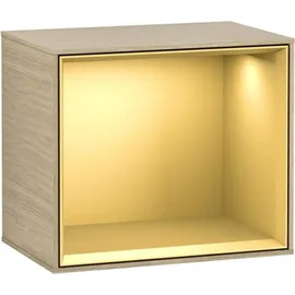 Villeroy & Boch V&B Regalmodul Wandbeleuchtung Finion 41,8x35,6x27cm, Reg gol Matt, Oak Veneer