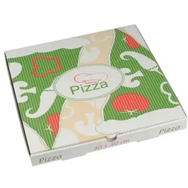 Papstar Pizzakartons pure weiß, rot, grün, creme 24,0 x 3,0 cm, 100 St.