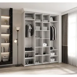 abiks möbel Drehtürenschrank COMO 180 x 245,5 x 50 cm Schwarz/Weiß