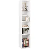 Woltu Bücherregal, Weiß, 4 Fächer, Rechteckig, 30x151x26 cm, Wohnzimmer,, -