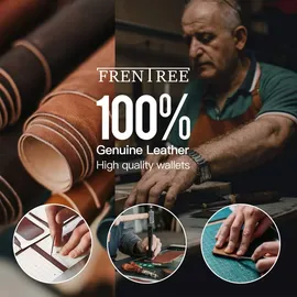 Frentree Frentree® Herren Geldbörse aus weichem Nappa Leder mit RFID Schutz, 12 Kartenfächer, Querformat, Schwarz