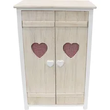 Dekoleidenschaft kleine Kommode "Landherz" aus Holz, weiß gekalkt, 51x31x78 cm, Flurkommode, Schrank, Nachtschrank, - Weiß