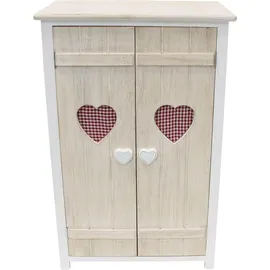 Dekoleidenschaft kleine Kommode "Landherz" aus Holz, weiß gekalkt, 51x31x78 cm, Flurkommode, Schrank, Nachtschrank, - Weiß
