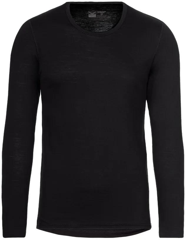 Sweatshirt TRIGEMA "TRIGEMA Sportshirt aus Merinowolle", Herren, Gr. S, schwarz, 80% Wolle (Merinowolle), 20% Polyamid, sportlich, Sweatshirts