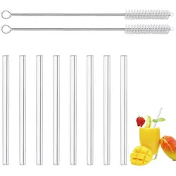 Glasstrohhalme 8 Stück geeignet für Cocktails, Säfte etc.