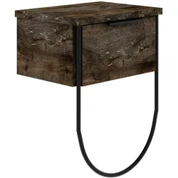 Nachttisch DECORTIE "NORFOLK NACHTTISCH", dunkel kaffee, B:33cm H:44cm T:25cm, Tische, Leichte Montage, Lagerung, Platzsparend