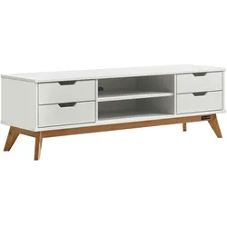 Casaria Kiefernholz TV Schrank Borneo Weiß