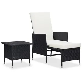 vidaXL Garten-Lounge-Set 2-tlg. schwarz/weiß
