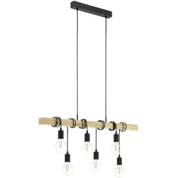 Eglo Pendelleuchte Townshend E27 Max. 60W Schwarz/Braun