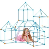 Relaxdays 132-Tlg.konstruktionsspielzeug-Set, Mehrfarbig, Kunststoff, 1x38x1 cm, unisex, Outdoor Spielzeug, Gartenspielzeug
