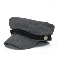 Mrichbez Baskenmütze Baskenmütze, Mode Hut, Einfarbig, Englischer Stil Perfekt zum Verschenken grau