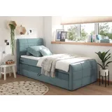 ed-lifestyle polstermöbel Boxspringbett - denim - H2 - 100x200 cm