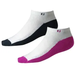 Footjoy ProDry LW Golf Damensocken Sportlet 2er Pack weiss