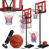 Kesser KESSER® Basketballkorb Premium mit Ständer Rollen Inkl. Basketball + Pumpe verstellbare Korbhöhe 230 bis 305 cm höhenverstellbar Korbanlage Outdoor
