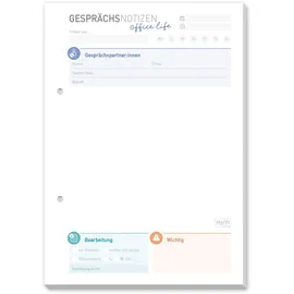 Häfft Gesprächsnotizen Block A5, 50 Blatt - Notizblock für Telefonnotizen, Anrufnotizen und mehr - nachhaltig & klimaneutral