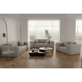 Fun Möbel Ecksofa Designersofa CHANTAL in Stoff Opera Velvet Cream Seite Universal