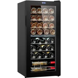 VEVOR Weinkühler Freistehender Kühlschrank 32 Flaschen Doppelzone LED Digital