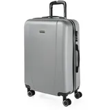 ITACA - Koffer Groß, Koffer Mittelgroß, Hartschalenkoffer M - Robuster Hartschalenkoffer & Koffer & Trolleys mit 4 Rollen, ideal als Reisekoffer für Jede Reise, Silber