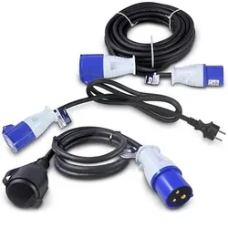 Enva 1x CEE Verlängerungskabel 10m + 2x CEE-Adapter Stecker