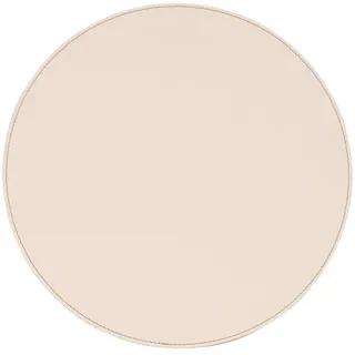 Nikalaz 1 Stück Rund Platzdecken, Rund Tischset, 33 cm, recyceltem Leder - Weiß Crema