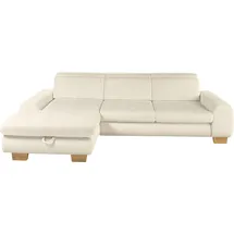 Set One by Musterring Ecksofa, beige (natur), SET ONE BY MUSTERRING, Sofas, B/H/T: 307cm x 86cm x 195cm, Cord, Ottomane links, Sitzhöhe 49cm,Sitztiefenverstellung im 3-Sitzer,Kopfteilverstellung,Bettfunktion,Bettkasten, 88% Polyester;12% Polyamid, Ecksofa, Kopteil verstellbar,