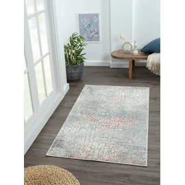 Myflair Teppich "My Roots", orange (beige, grau, terrakotta), B:80cm H:8mm L:150cm, Polyester, MYFLAIR MÖBEL & ACCESSOIRES, Teppiche, Teppich, Kurzflor, Retro-Design, besonders weich durch Microfaser