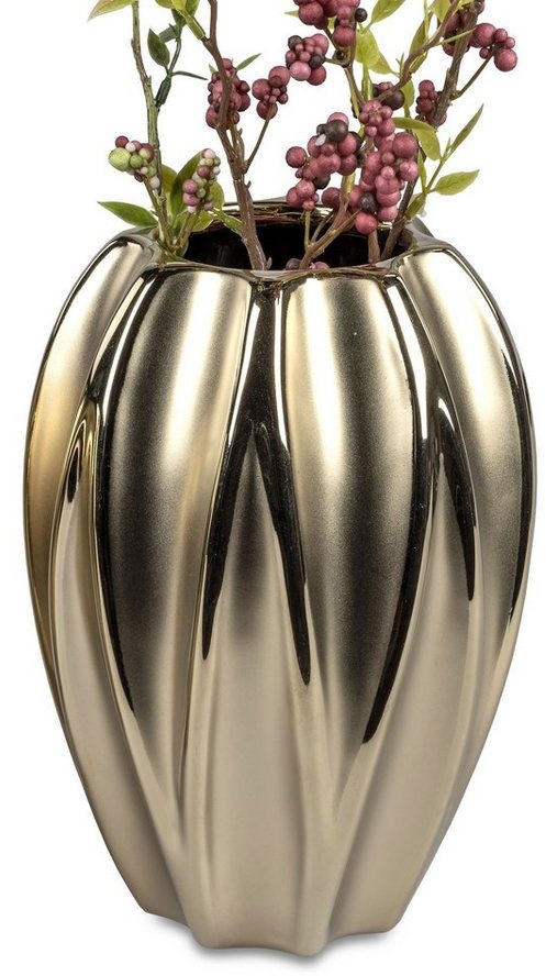 Small-Preis Dekovase Formano Vase Tischvase Champagner matt Gold in 5 Größen wählbar goldfarben 20 cmSmall-Preis