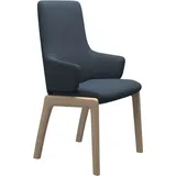 Stressless® Polsterstuhl Laurel, High Back mit Armlehne, Größe L, mit abgerundeten Beinen in Eiche blau
