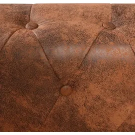 vidaXL Chesterfield Ecksofa 5-Sitzer Kunstleder Braun