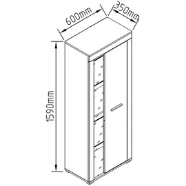 VCM Vitrine Usilo 60 x 35 x 159 cm Mehrfarbig