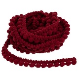 buttinette Pompon-Borte, bordeaux, 8 mm, 5 m